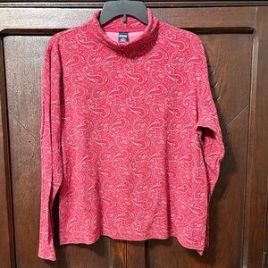 Lands’ End Pink Paisley Turtleneck
